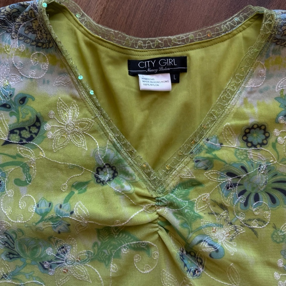 City Girl Nancy Bolen Fairycore Boho Floral Top Whimsigoth Cottagecore Blouse - Picture 8 of 10